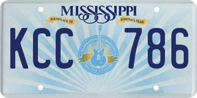 MS license plate KCC786