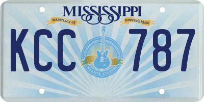 MS license plate KCC787