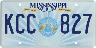 MS license plate KCC827