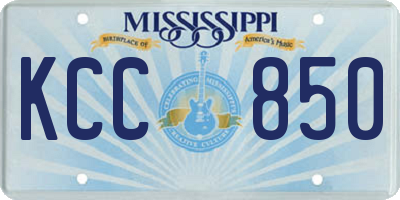 MS license plate KCC850