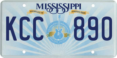MS license plate KCC890