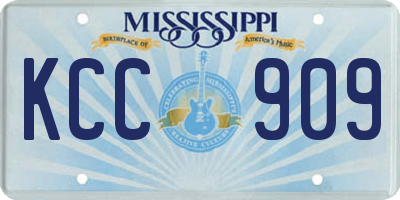 MS license plate KCC909