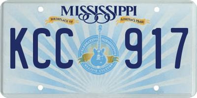 MS license plate KCC917