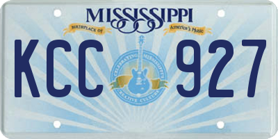MS license plate KCC927