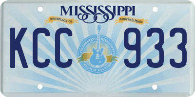 MS license plate KCC933