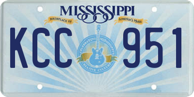 MS license plate KCC951