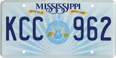 MS license plate KCC962
