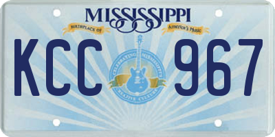 MS license plate KCC967