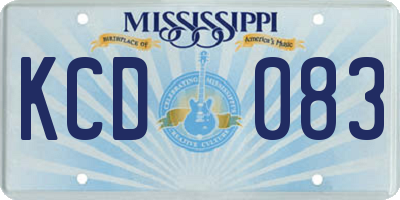 MS license plate KCD083