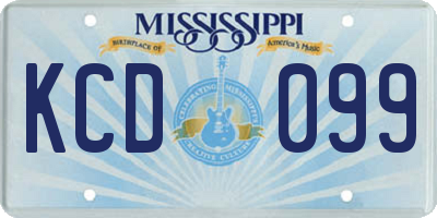 MS license plate KCD099