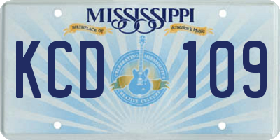 MS license plate KCD109