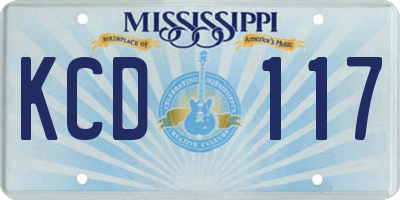 MS license plate KCD117