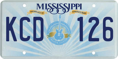 MS license plate KCD126