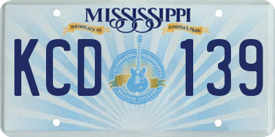 MS license plate KCD139