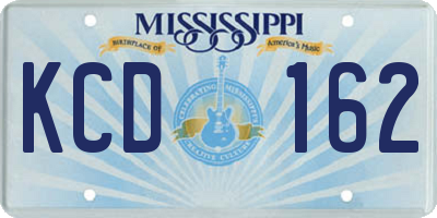 MS license plate KCD162