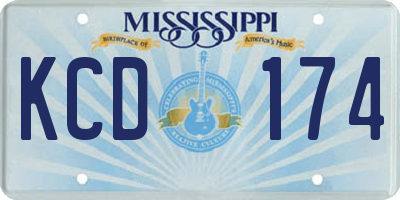 MS license plate KCD174