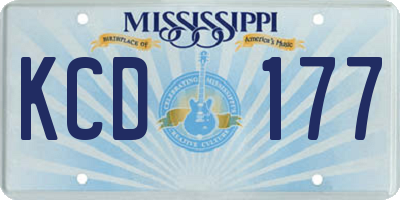 MS license plate KCD177