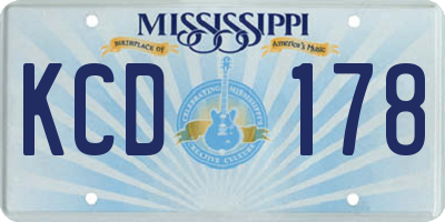 MS license plate KCD178