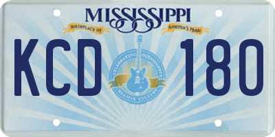 MS license plate KCD180