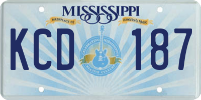 MS license plate KCD187