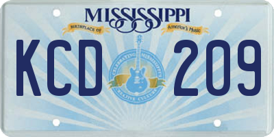 MS license plate KCD209