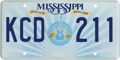 MS license plate KCD211