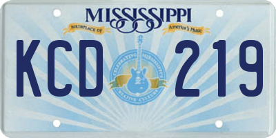 MS license plate KCD219