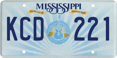 MS license plate KCD221