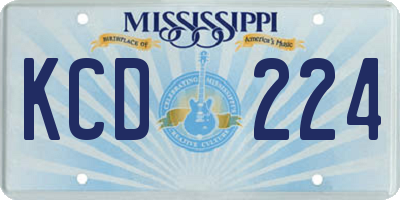 MS license plate KCD224