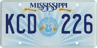MS license plate KCD226