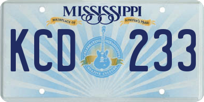 MS license plate KCD233