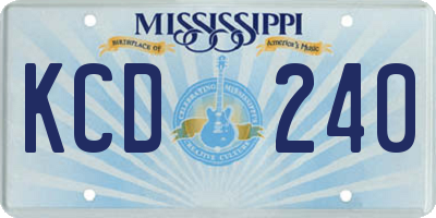 MS license plate KCD240