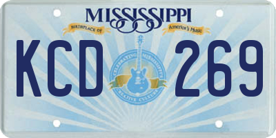 MS license plate KCD269