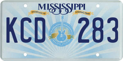 MS license plate KCD283