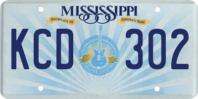 MS license plate KCD302