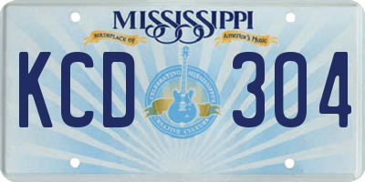 MS license plate KCD304