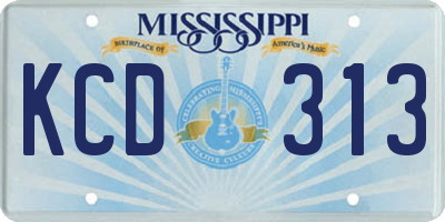 MS license plate KCD313