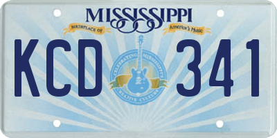 MS license plate KCD341