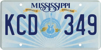 MS license plate KCD349