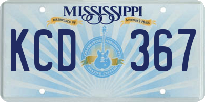 MS license plate KCD367