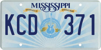 MS license plate KCD371
