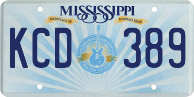 MS license plate KCD389