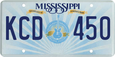 MS license plate KCD450