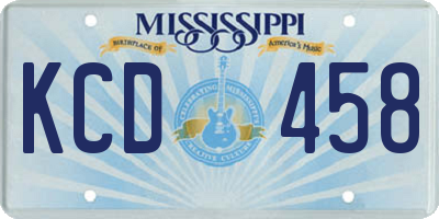 MS license plate KCD458