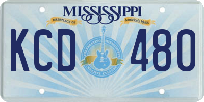 MS license plate KCD480