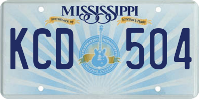 MS license plate KCD504