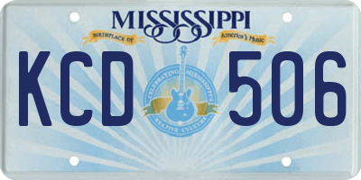 MS license plate KCD506
