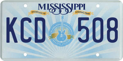 MS license plate KCD508
