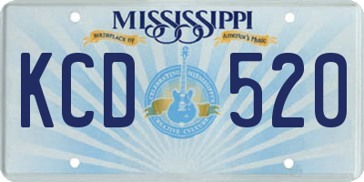 MS license plate KCD520