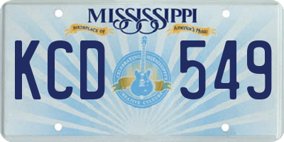 MS license plate KCD549